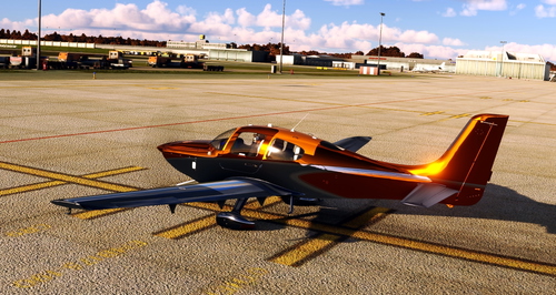 Flightsim Pictures Scott Livery for the Cirrus SR22 in goldorange chrome