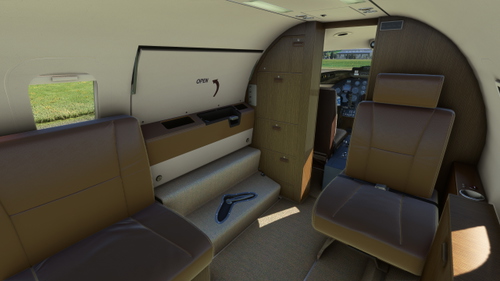 Flysimware - Learjet 35A - Brown Leather Interior