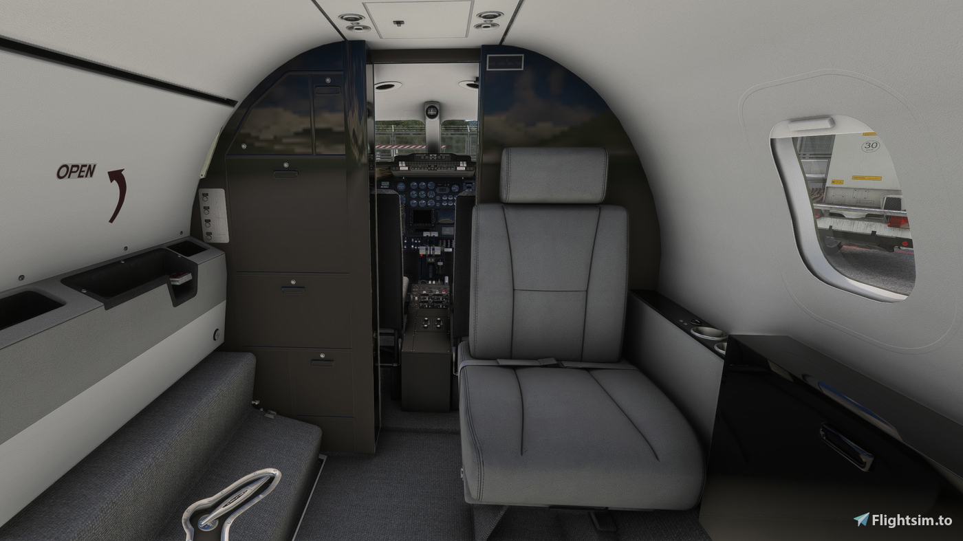 FlySimWare - Learjet 35A - Modern Black and White Interior for ...