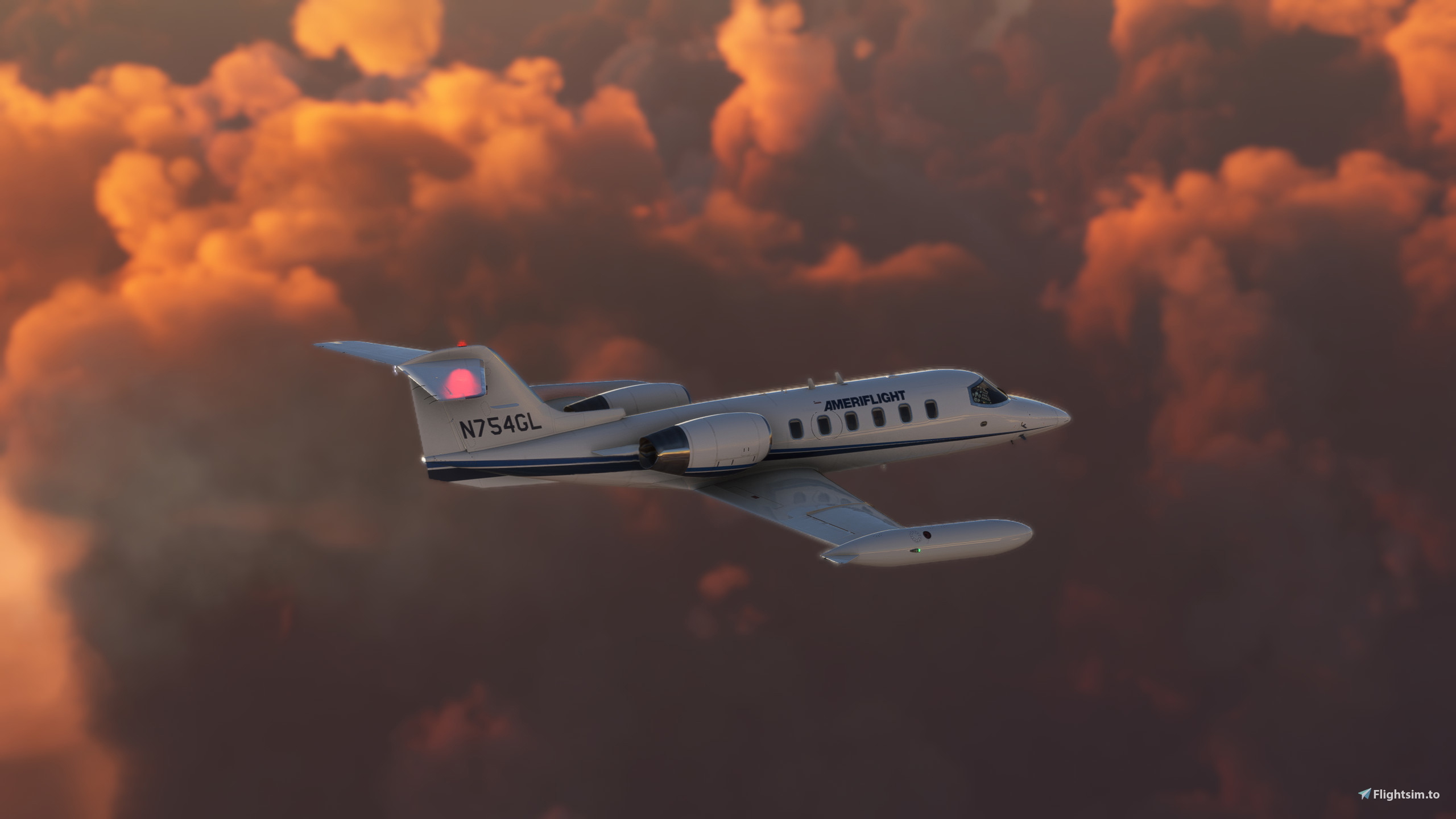 FlySimWare Lear 35A Ameriflight (N754GL) - Image 1
