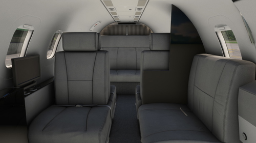 FlySimWare - Learjet 35A - Modern Black and White Interior