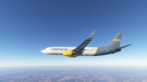 FLYWOH PMDG 737-800 Charterair UK with Split Scimitar Winglets