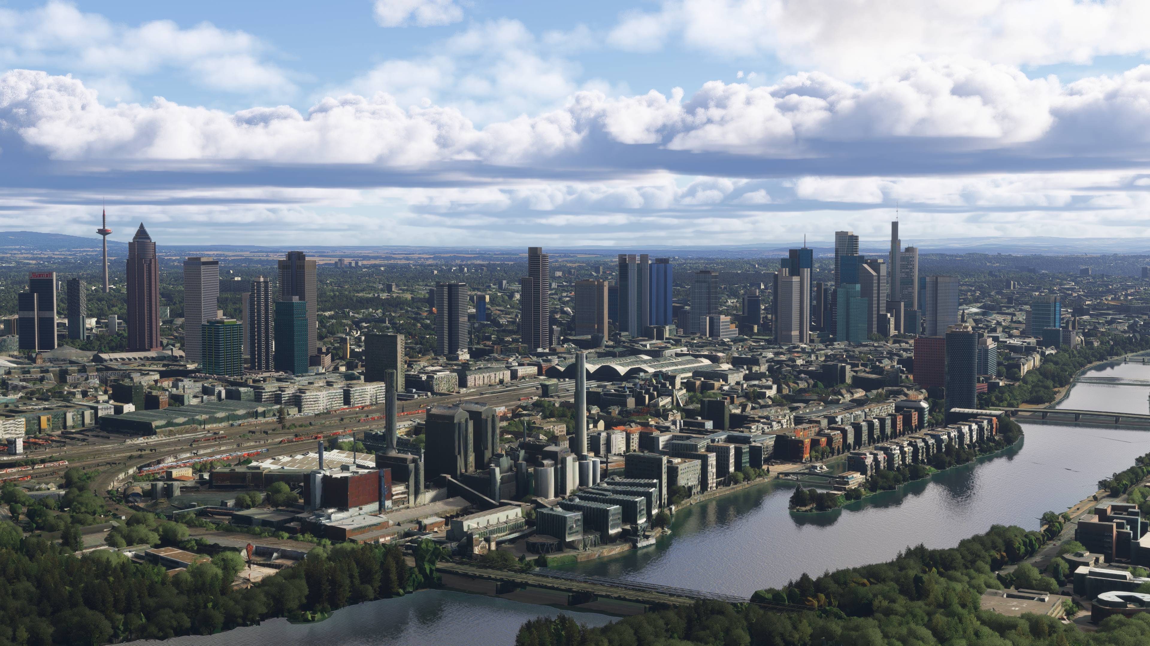 Frankfurt city streets view