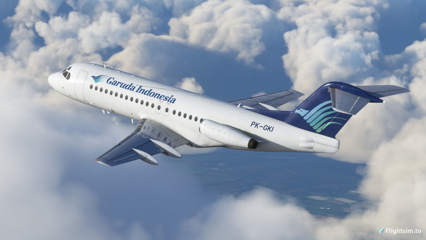 Garuda Indonesia [PK-GKI] Justflight Fokker 28 MK4000 对于 Microsoft ...