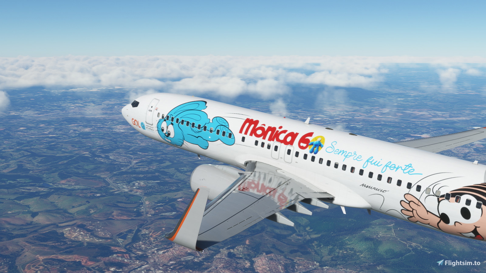 GOL -60 Anos turma da Mônica  - (PR-GXW) - Resolução 8k - PMDG 737-800 - Image 1