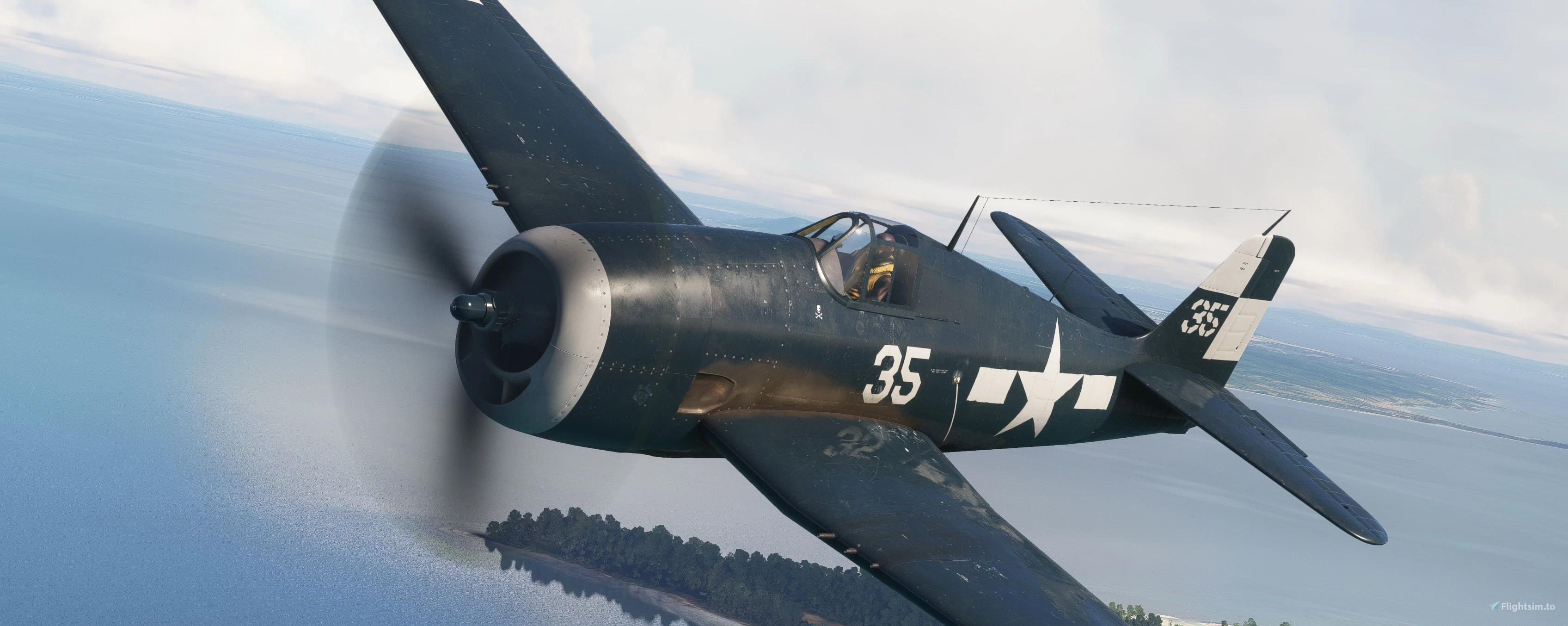 Grumman F6F Hellcat VF-17 #35 のために Microsoft Flight Simulator
