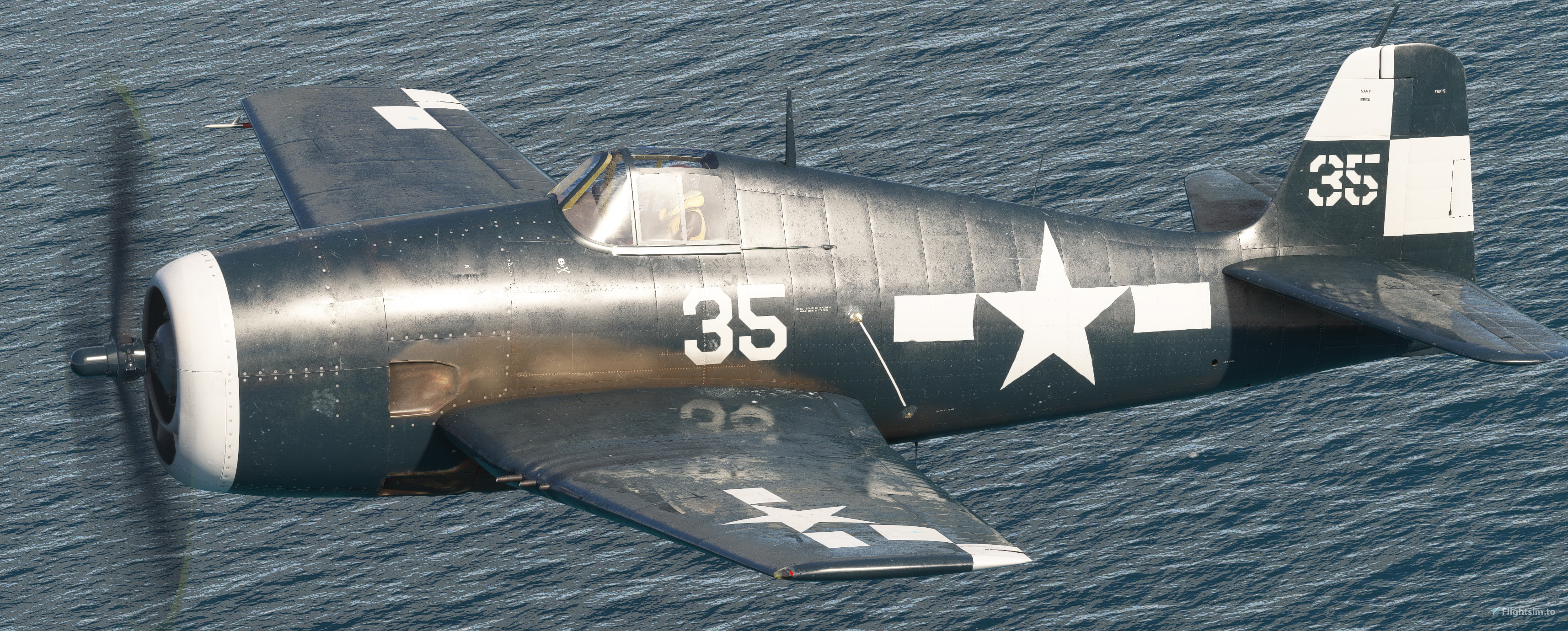 Grumman F6F Hellcat VF-17 #35 のために Microsoft Flight Simulator