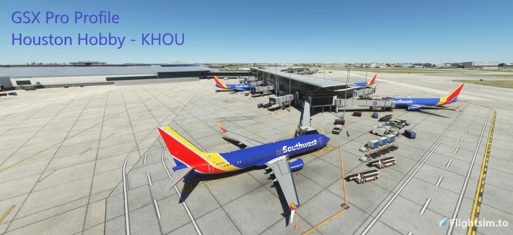 GSXPro Profile Houston Hobby - KHOU - FlightSim Studios - Image 1