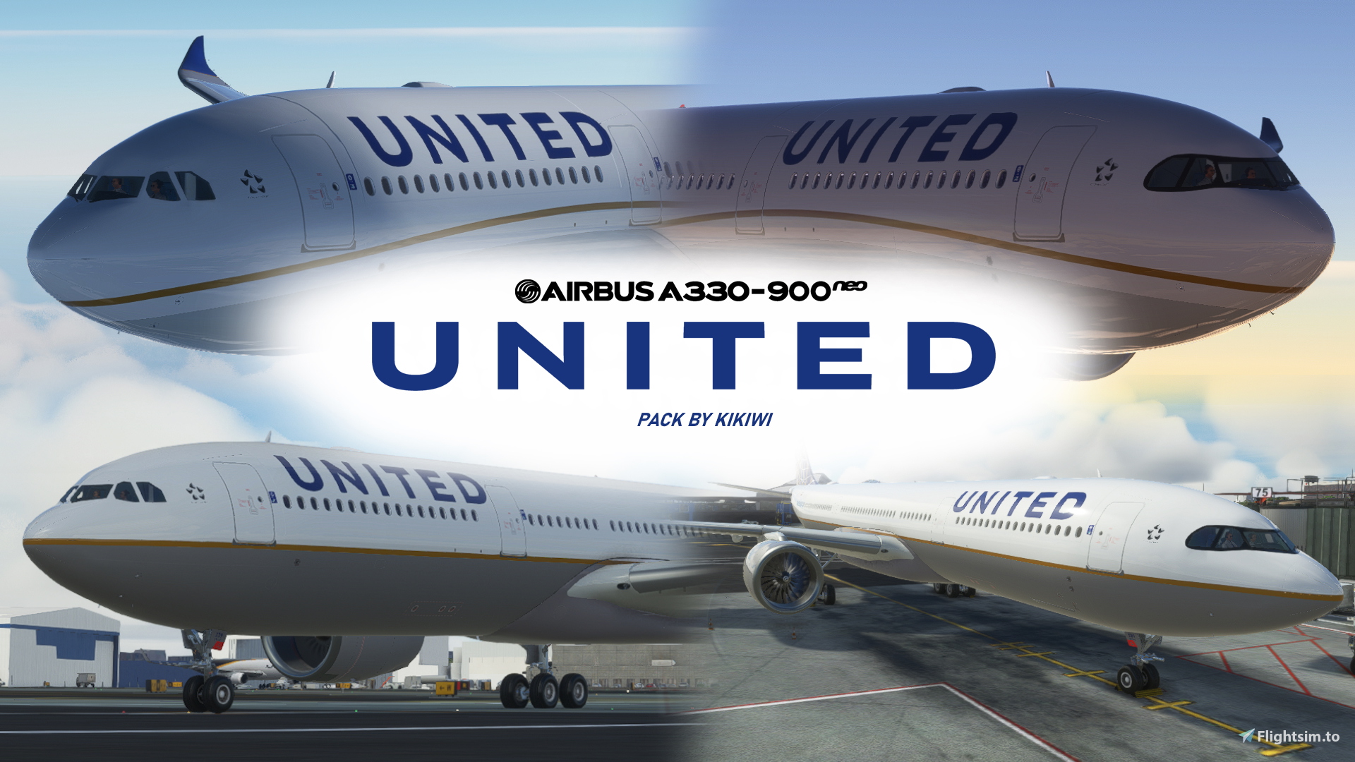 [PACK] Headwind A330-900neo United Airlines Unicon liveries with no mask variant - Image 1