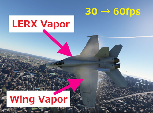 Disable jet fighter vapor effect and gauges / Improved frame rate drop FA-18,F-15,F-16,M-346 etc