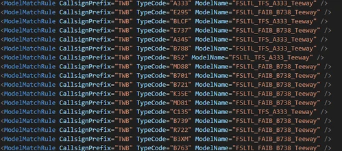Improved VMR for vatsim model matching using FSLTL