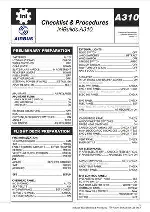 iniBuilds A310 Checklist thumbnail 2