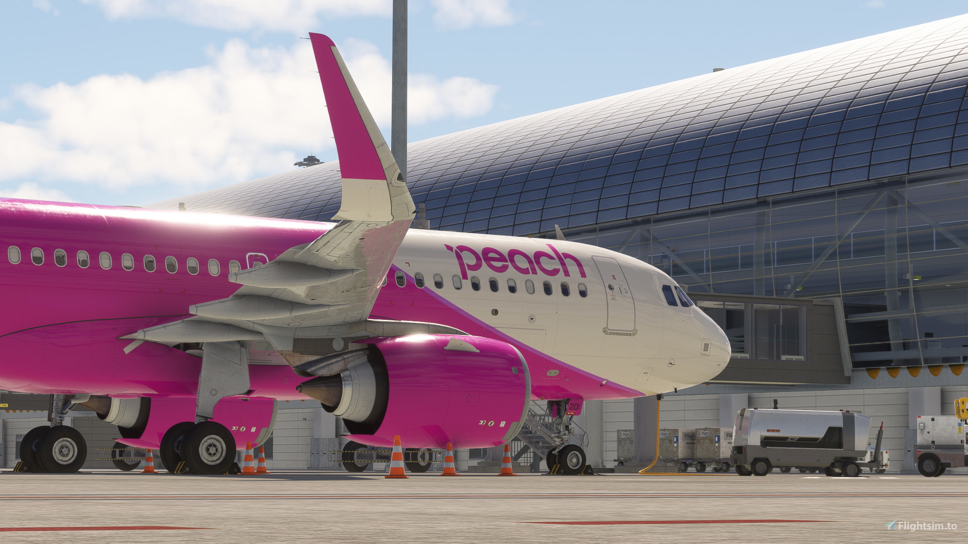 iniBuilds A320neo v2 PEACH AIR JA201P ( with Cabin, DETAIL UP) for 