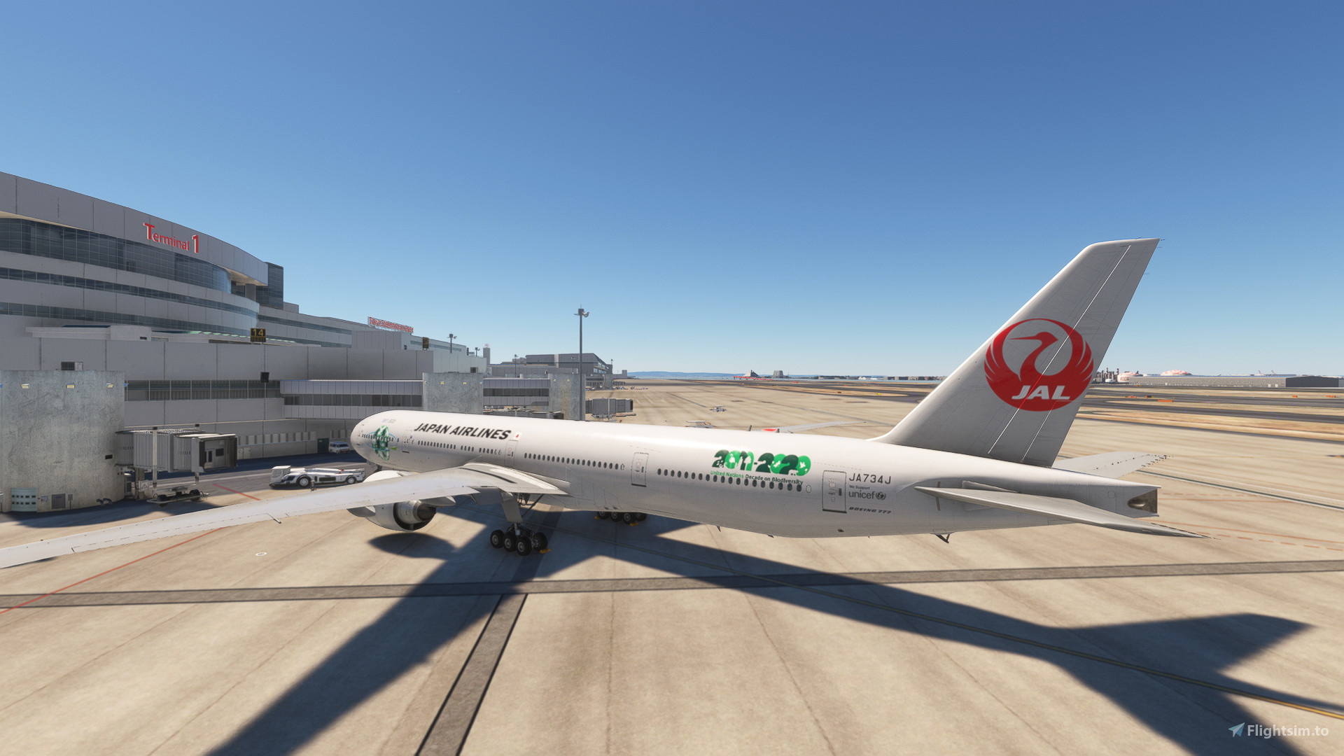MSFSフライトシミュレーター FSX 日本航空写真シナリ 4セット日本全土 Japan Airlines Boeing 777-246ER for FSX