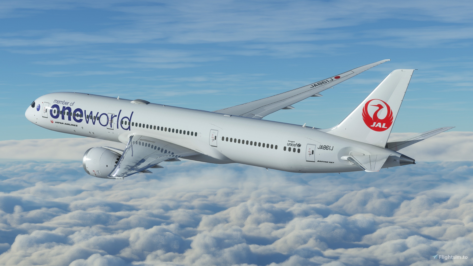 Japan Airlines [JA861 Oneworld] Boeing 787-9 HorizonSim [8K+4K] の 