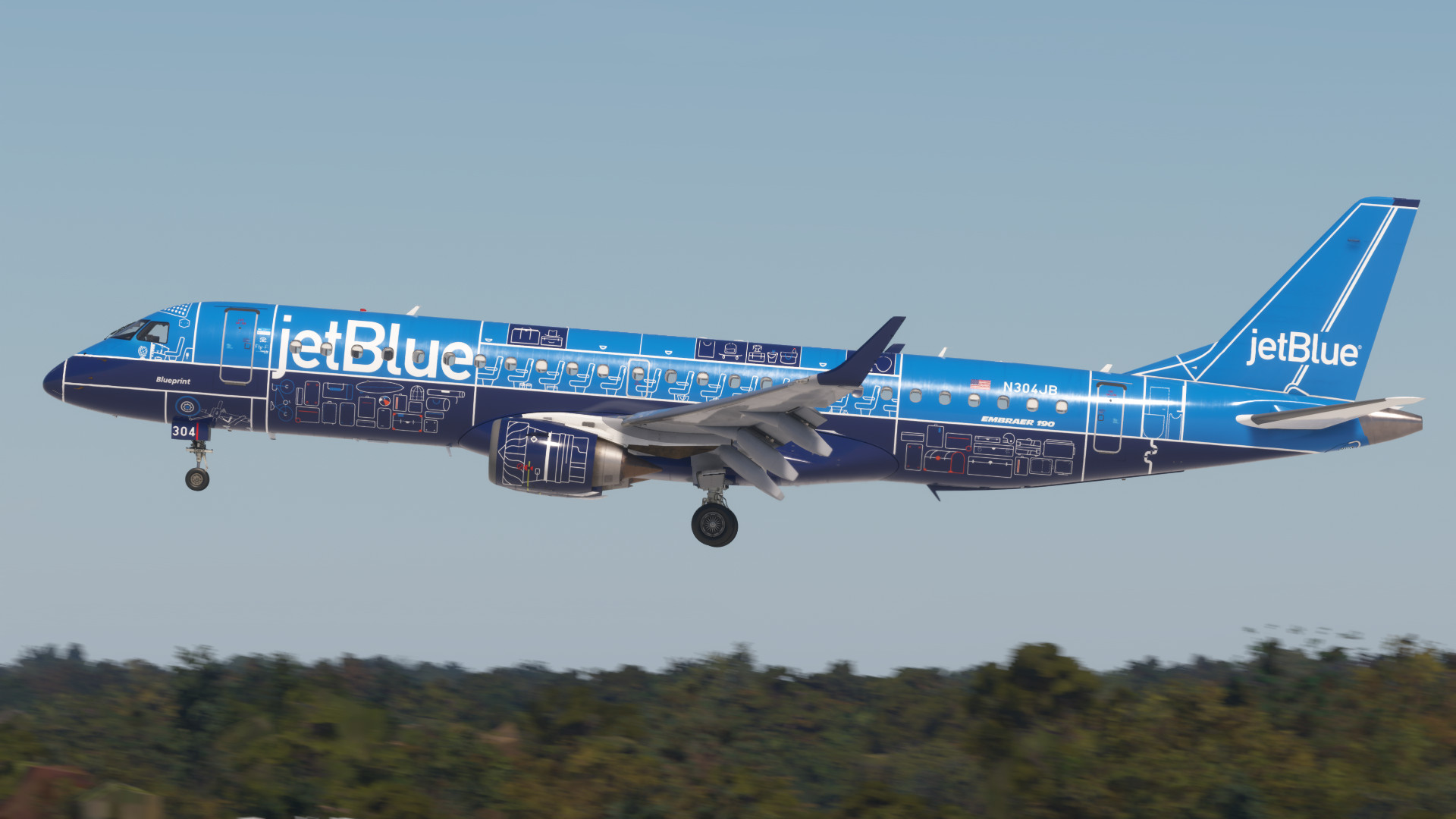 JetBlue ("Blueprint" - N304JB) - FSS E190 - Image 1