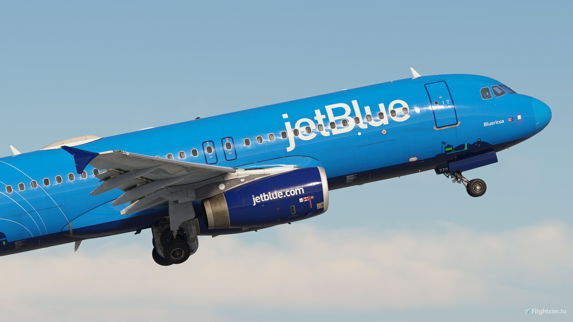 JetBlue 'Lucky Blue' | N595JB | w/Cabin | Fenix A320 V2 (8K + 4K