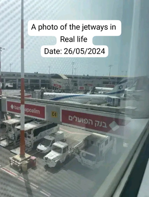 Jetways modification for Aerosoft  airport LLBG || Red jetways || David Rosenfeld LLBG  thumbnail 7
