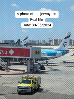 Jetways modification for Aerosoft  airport LLBG || Red jetways || David Rosenfeld LLBG  thumbnail 8
