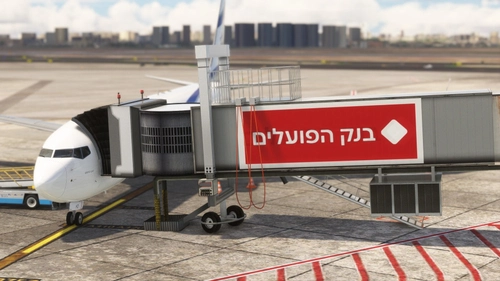Jetways modification for Aerosoft  airport LLBG || Red jetways || David Rosenfeld LLBG 