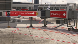 Jetways modification for Aerosoft  airport LLBG || Red jetways || David Rosenfeld LLBG  thumbnail 3