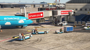 Jetways modification for Aerosoft  airport LLBG || Red jetways || David Rosenfeld LLBG  thumbnail 10
