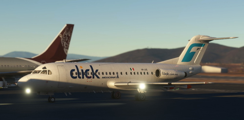 Just Flight Fokker F28-4000 Mexicana Click White (MEXICO)