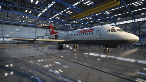 Just Flight Fokker F28 4000 Swissair NC (fictional)