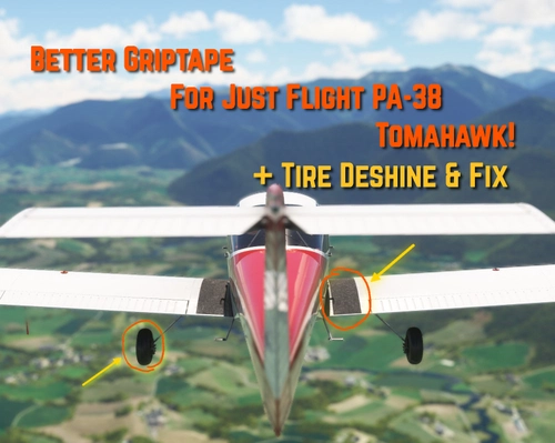 Just Flight PA-38 Tomahawk Better Griptape + Tire Deshine
