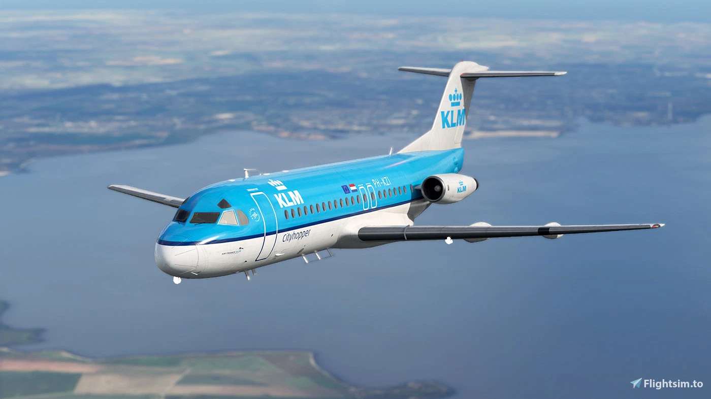 JustFlight Fokker F28-4000 KLM (Fictional | PH-KZI) - Image 1