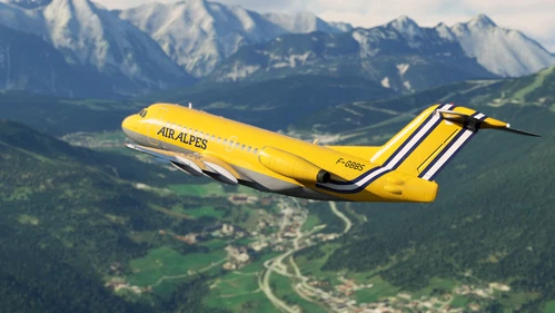 JustFlight Fokker F28-1000 Air Alpes (F-GBBS)