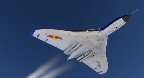 JustFlight Vulcan RED BULL civil livery (fictional)