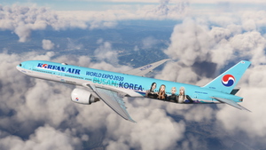 Korean Air Black Pink HL7204 (with Cabin Interior) / PMDG B777-300ER thumbnail 1