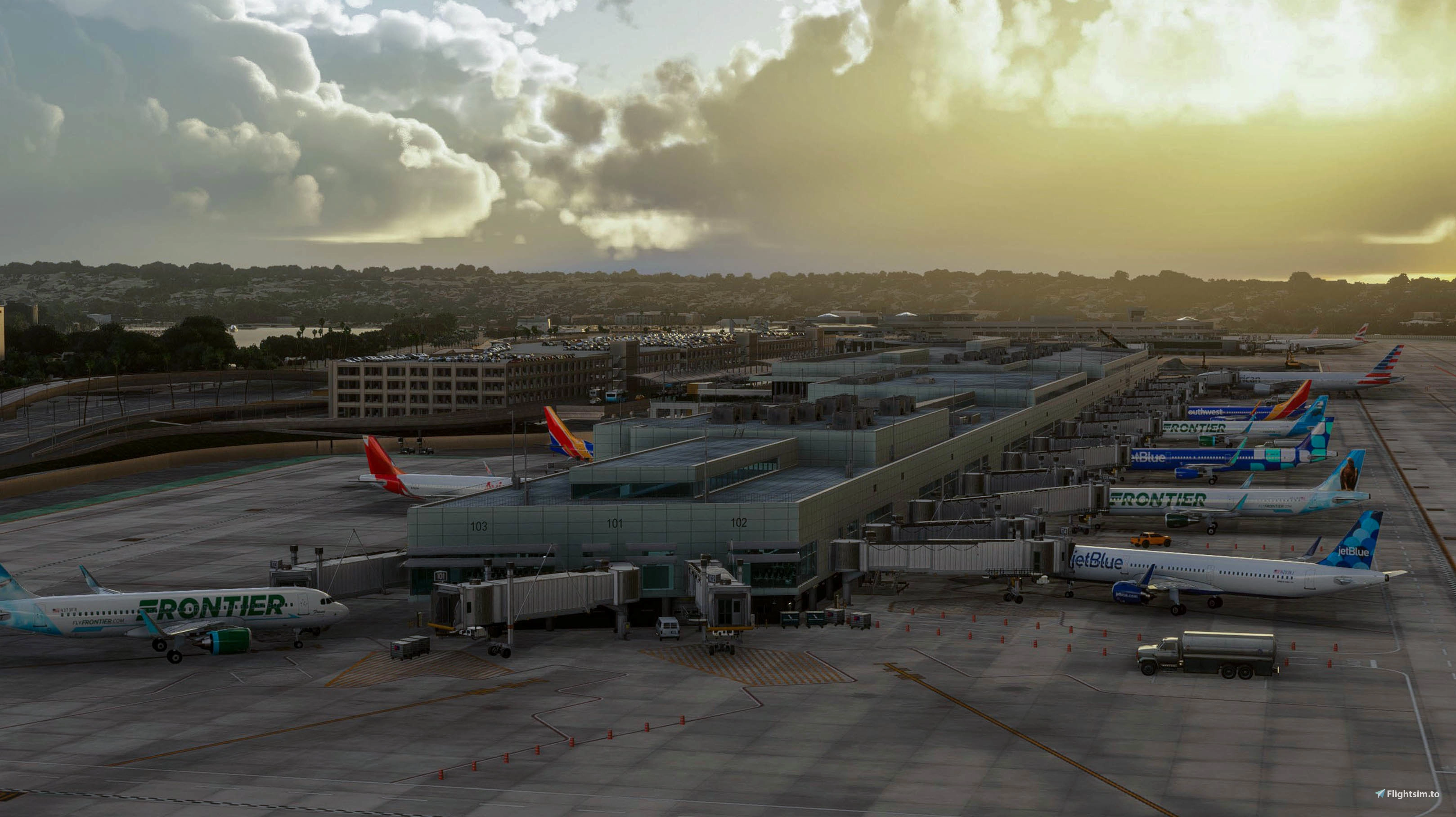 KSAN night lighting and ramp detail