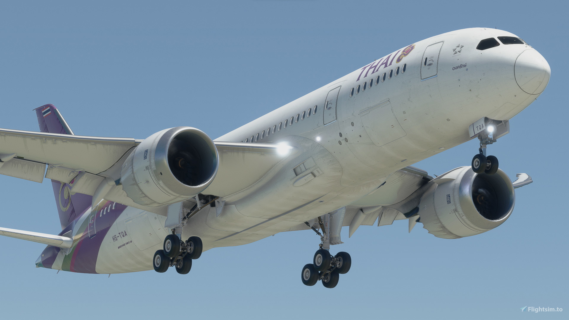 THAI航空 Boeing 787-8 Dreamliner 1/500 Kuro B787-8 Thai Airways HS-TQE for Microsoft Flight