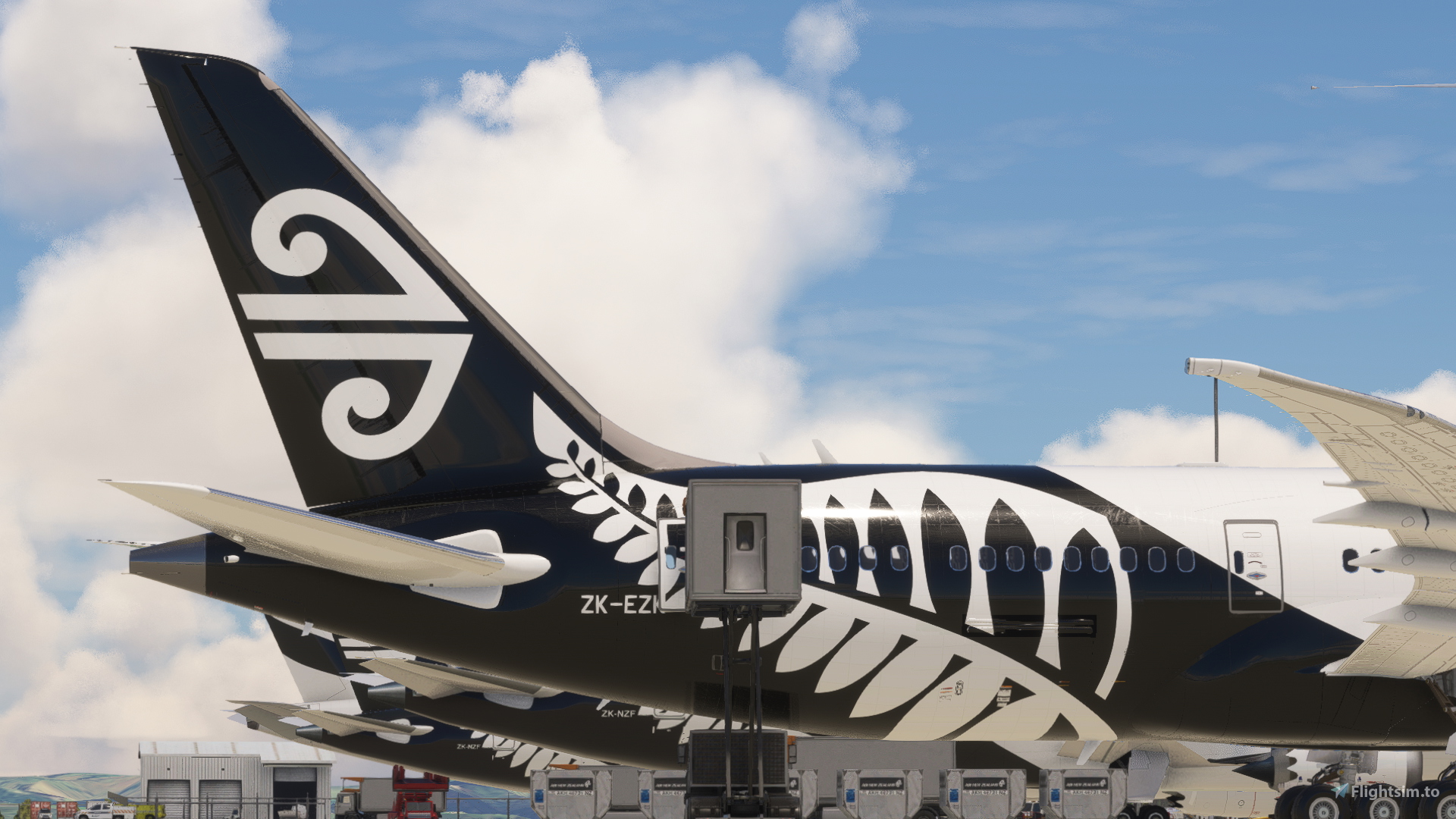 Kuro Boeing 787-8 Air New Zealand with All Black Livery 8K