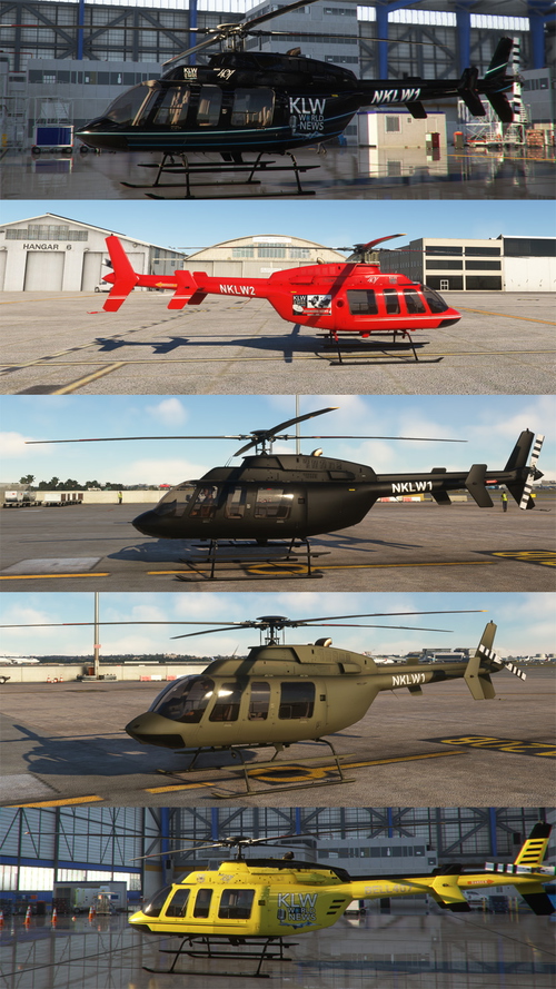 KLW News Bell 407 3-livery pack