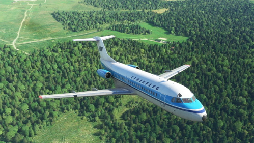 Linjeflyg  Fokker F28 Mk 4000 SE-DGD circa 1976 - with cabin