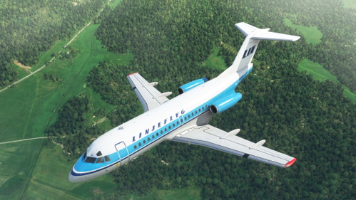 Linjeflyg  Fokker F28 Mk 1000 SE-DGB circa 1973 - with cabin