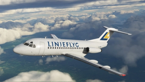 Linjeflyg  Fokker F28 Mk 1000 SE-DGB circa 1990 - with cabin