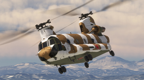 Miltech Simulations CH-47J | JGSDF 12th Helicopter Unit Winter Camoflauge | JG-2913