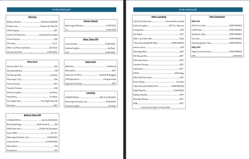 Minimalist H145 Checklist