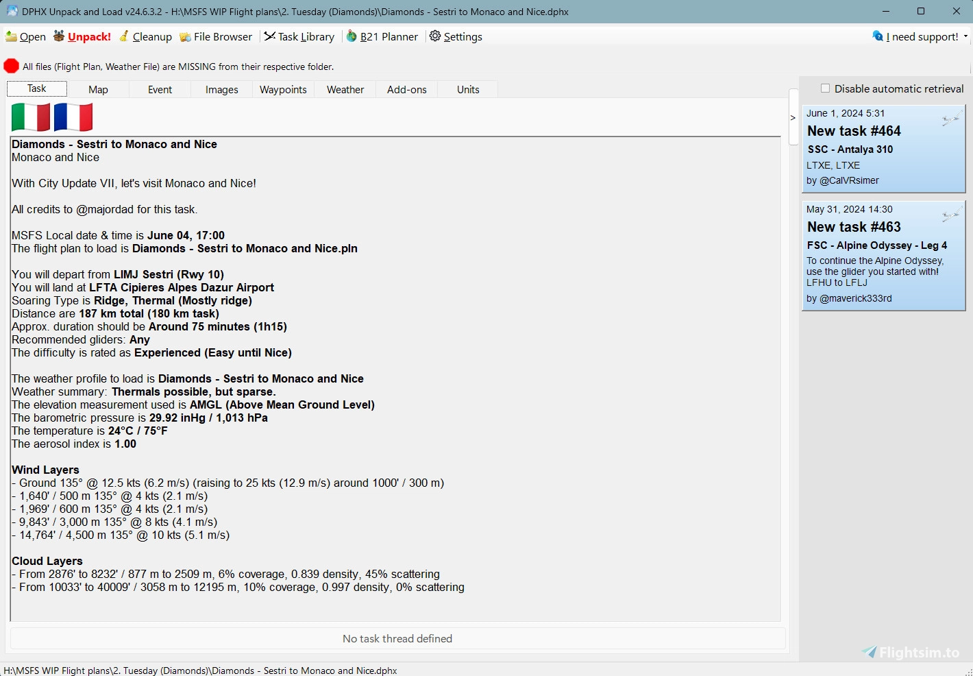 MSFS Soaring Task Tools - DPHX Unpack & Load - Image 1