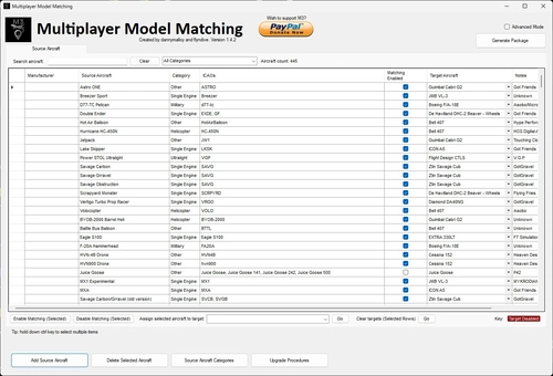 Multiplayer Model Matching (M3) Source Aircraft Update File