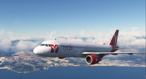 MyAir red livery for Fenix A320 Version2 compatible with MSFS2020