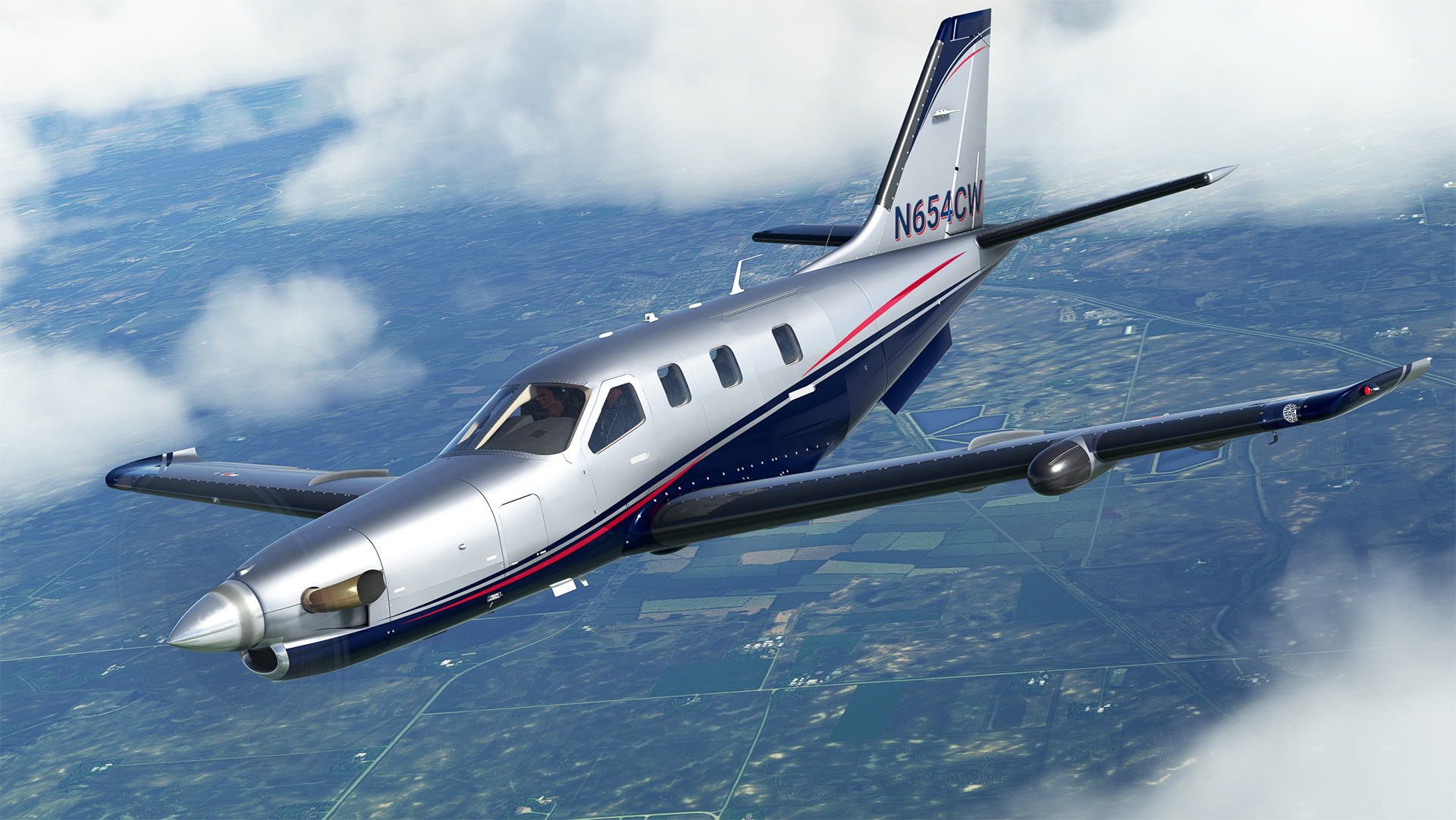 N654CW + Dynamic Registration and Interior for  Black Square TBM 850 - Image 1