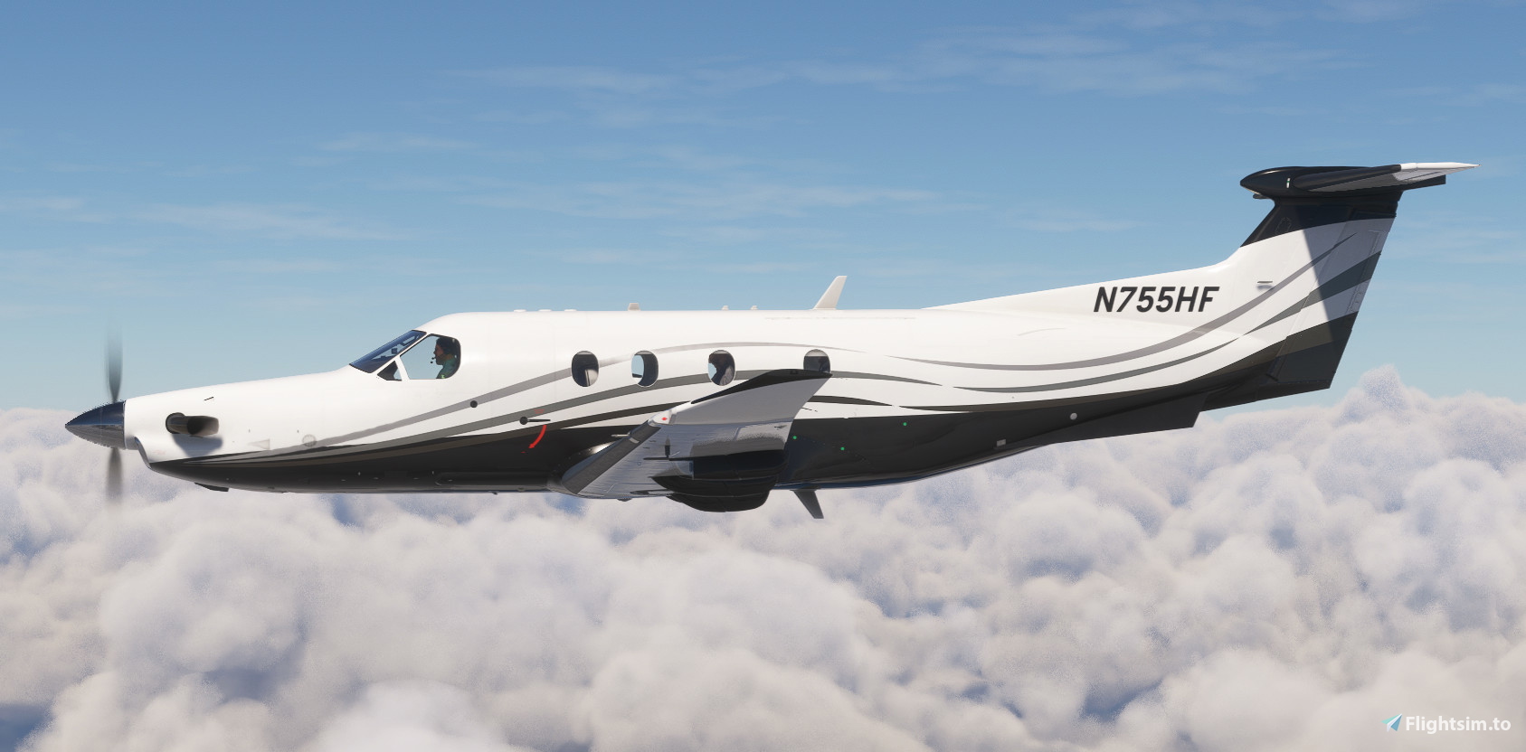 N755HF - Executive 4B & 5B (Dynamic Registration) | SimWorks Studios PC-12 [4K] - Image 1
