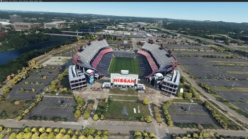 Nashville Nissan Stadium Earth and Night Lighting MSFS 2020