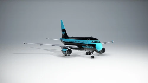 NEON AIRWAYS a318 Blue PH-LCU (Fictional Airline)