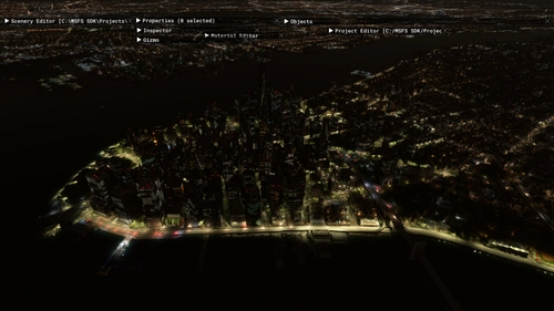 New York downtown night street light enhancement